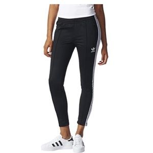 Preowned Adidas Women’s Black and White Size Small Track Pants